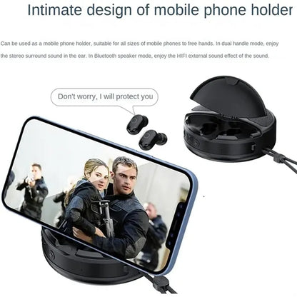 2 in 1 Portable Bluetooth Wireless Speaker with Earbuds