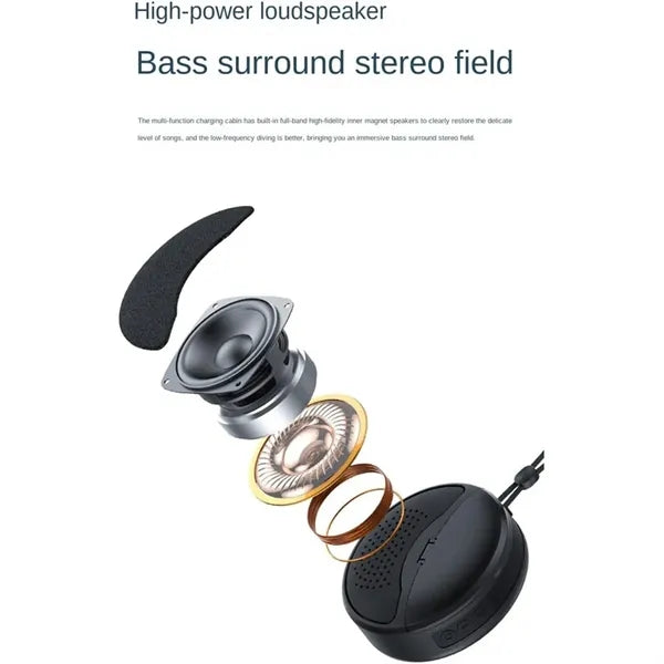 2 in 1 Portable Bluetooth Wireless Speaker with Earbuds