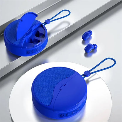 2 in 1 Portable Bluetooth Wireless Speaker with Earbuds