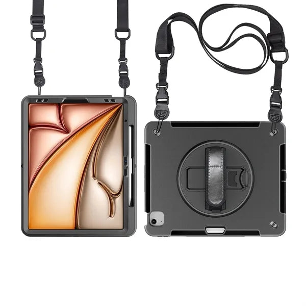 iPad Air 11M2 2024 Rugged Case Hand Strap and Shoulder Strap