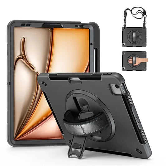 iPad Air 11M2 2024 Rugged Case Hand Strap and Shoulder Strap