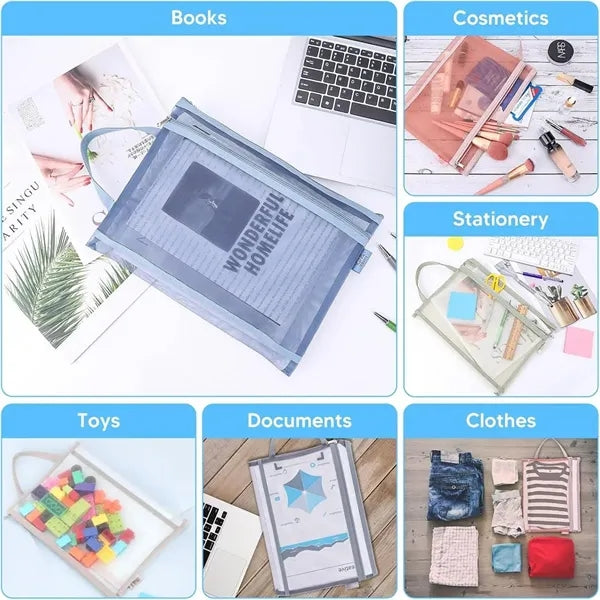 Nylon A4 Zipper Mesh Bags