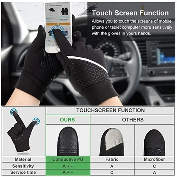 Warm Anti Slip Reflective Touch Screen Thermal Gloves