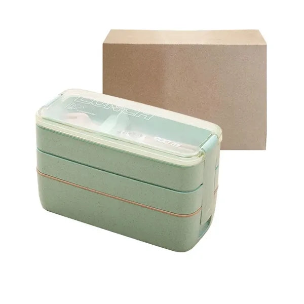 3-Tier Bento Box With Fork And Spoon Utensils