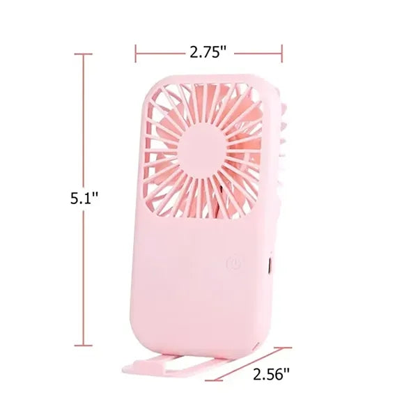 5.1" Rechargeable Mini Handheld Fan With Phone Stand