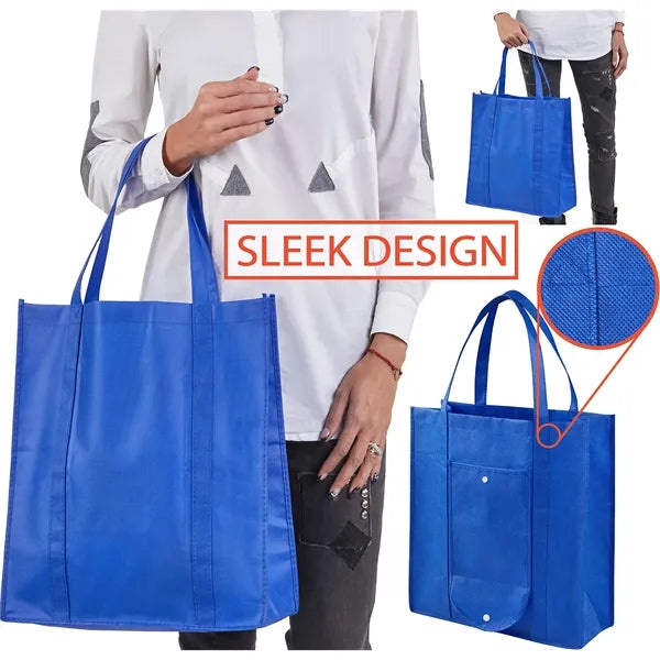Foldable and durable heavy-duty tote bag with long handle