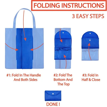 Foldable and durable heavy-duty tote bag with long handle