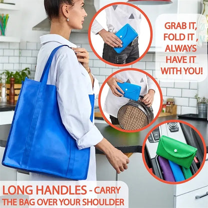 Foldable and durable heavy-duty tote bag with long handle