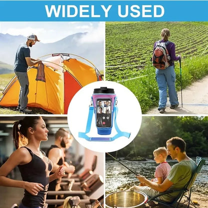 Waterproof Bottle Pouch with Phone Pocket for 40 oz Tumbler