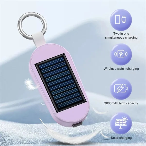 3K Solar Power Bank Keychain Emergency 2 In 1 Charger