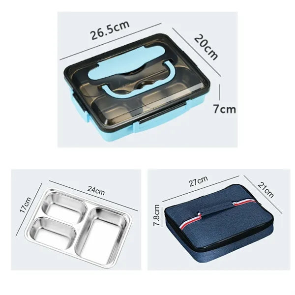 Stainless Steel Bento Box With Utensils And Insulated Bag