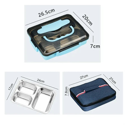Stainless Steel Bento Box With Utensils And Insulated Bag