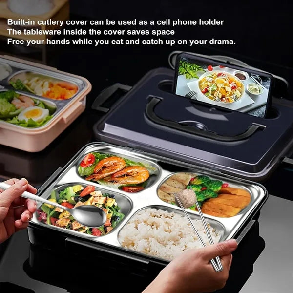 Stainless Steel Bento Box With Utensils And Insulated Bag