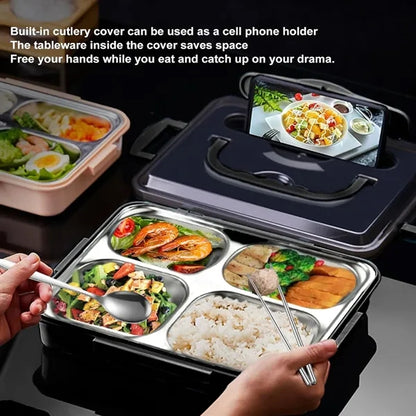 Stainless Steel Bento Box With Utensils And Insulated Bag