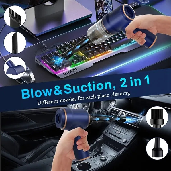Handheld Car Vacuum Cleaner with LED Light and Multi-Nozzles