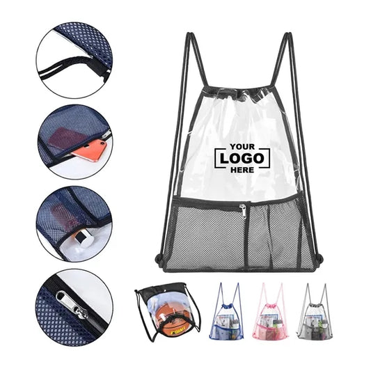 Clear Waterproof Coliseum Stadium Drawstring Backpack