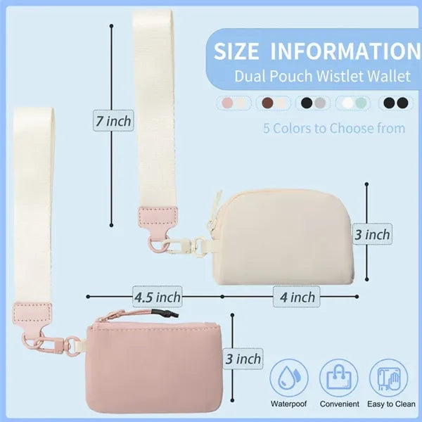 Portable Dual Pocket Wrist Guard Wallet