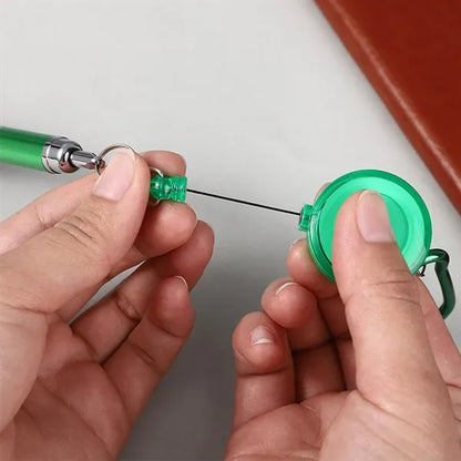 Retractable Drawstring Pen Badge Belt Clip Carabiner Set