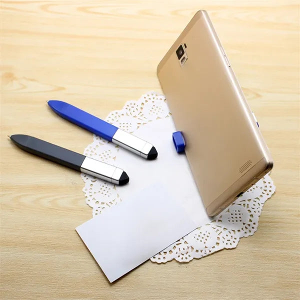 Functional tool pen with mobile phone holder and screwdriver