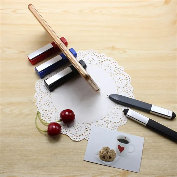 Functional tool pen with mobile phone holder and screwdriver