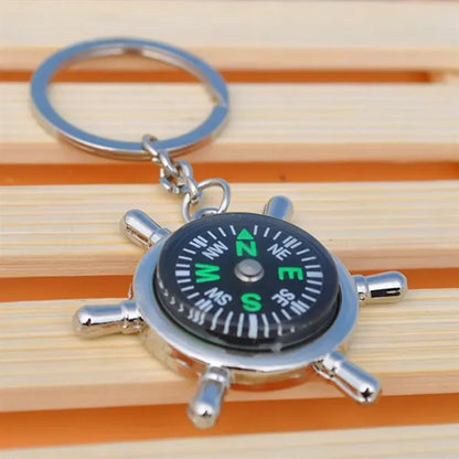 Key Ring Metal Compas Men'S Car Keychain Backpack