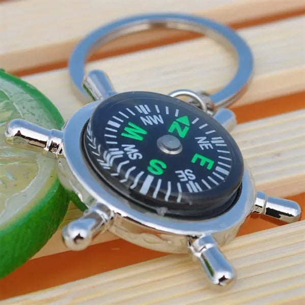 Key Ring Metal Compas Men'S Car Keychain Backpack