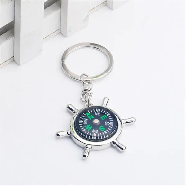Key Ring Metal Compas Men'S Car Keychain Backpack