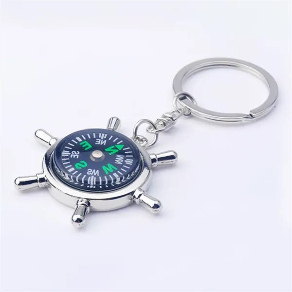 Key Ring Metal Compas Men'S Car Keychain Backpack