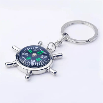 Key Ring Metal Compas Men'S Car Keychain Backpack
