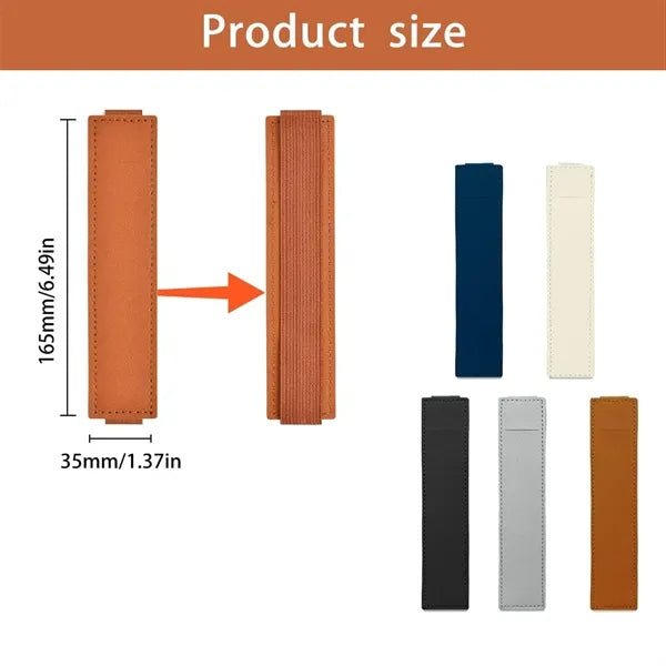 Adjustable Elastic Band Notebook Leather Pen Holder
