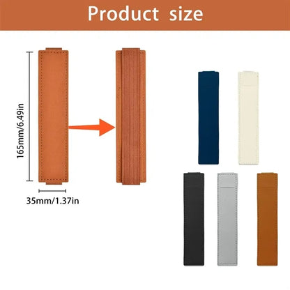 Adjustable Elastic Band Notebook Leather Pen Holder