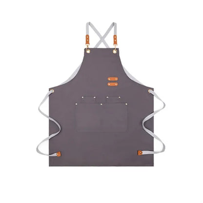 Waterproof Canvas Kitchen Aprons w/ Detachable Cross Straps