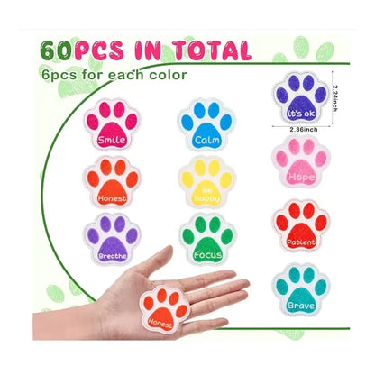 Mood Calm Paw Print Stickers For Anxiety Sensory