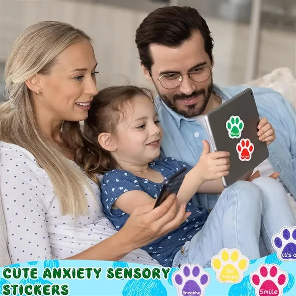 Mood Calm Paw Print Stickers For Anxiety Sensory