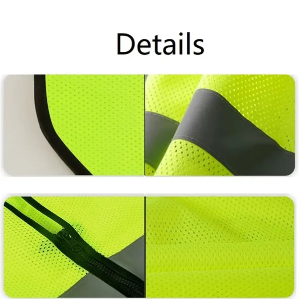 Mesh Hi-Viz Reflective Tape Safety Vest With 4 Pockets