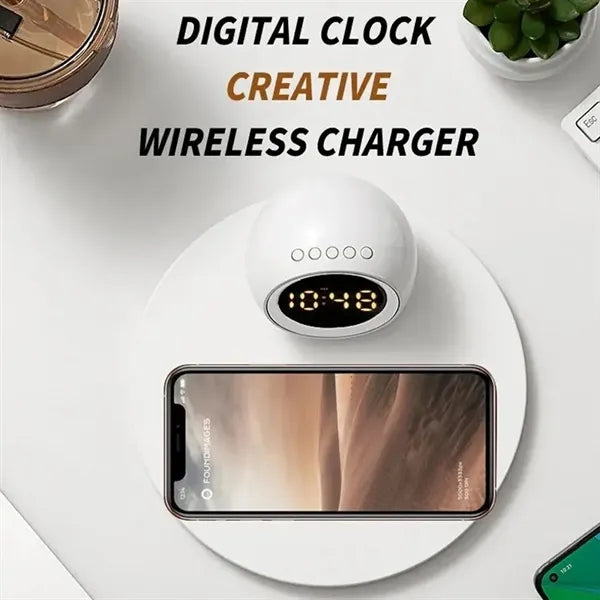 15W 3-in-1 Wireless Charger Night Light Digital Alarm Clock