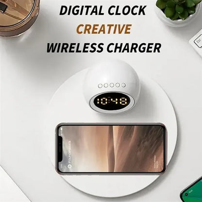 15W 3-in-1 Wireless Charger Night Light Digital Alarm Clock
