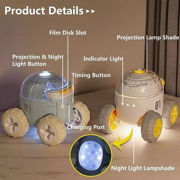 USB Rechargeable Galaxy Nebula Projector Car Shape Lamp