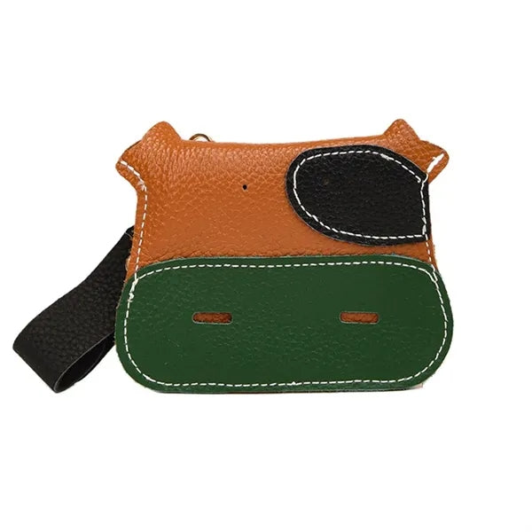 Genuine Leather Mini Cow Pattern Coin Purse Wallet