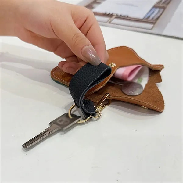 Genuine Leather Mini Cow Pattern Coin Purse Wallet