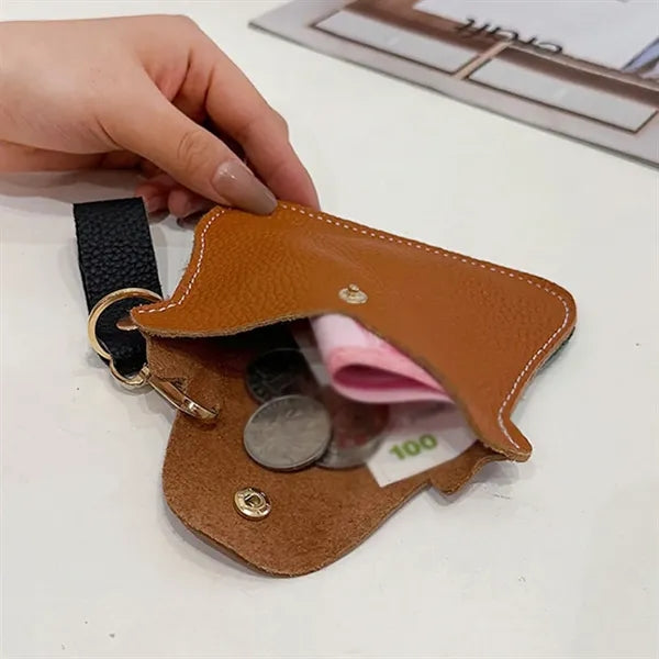 Genuine Leather Mini Cow Pattern Coin Purse Wallet