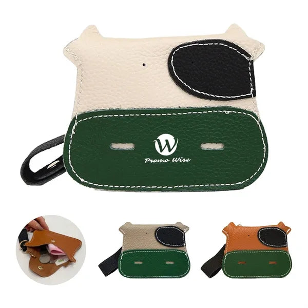 Genuine Leather Mini Cow Pattern Coin Purse Wallet