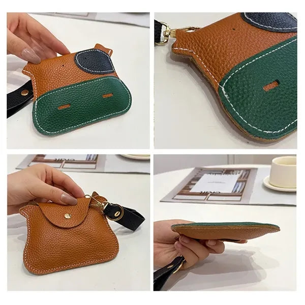 Genuine Leather Mini Cow Pattern Coin Purse Wallet
