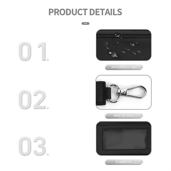 Nylon Solid Color Wrist Strap Card Bag Wallet with ID Window