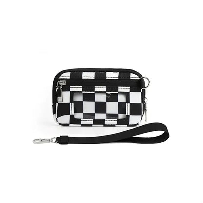 Nylon Solid Color Wrist Strap Card Bag Wallet with ID Window