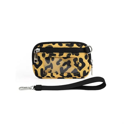 Nylon Solid Color Wrist Strap Card Bag Wallet with ID Window