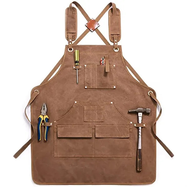 Waterproof Canvas Carpenter Work Apron with Tool Pocket