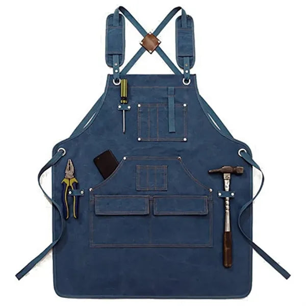 Waterproof Canvas Carpenter Work Apron with Tool Pocket