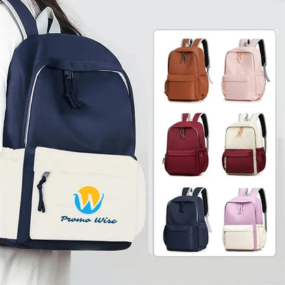 Student Casual Backpack with color-block design