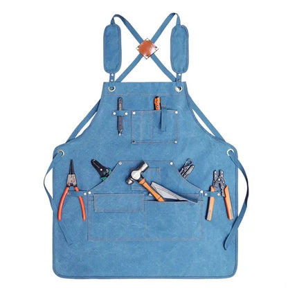 Waterproof Canvas Carpenter Work Apron with Tool Pocket